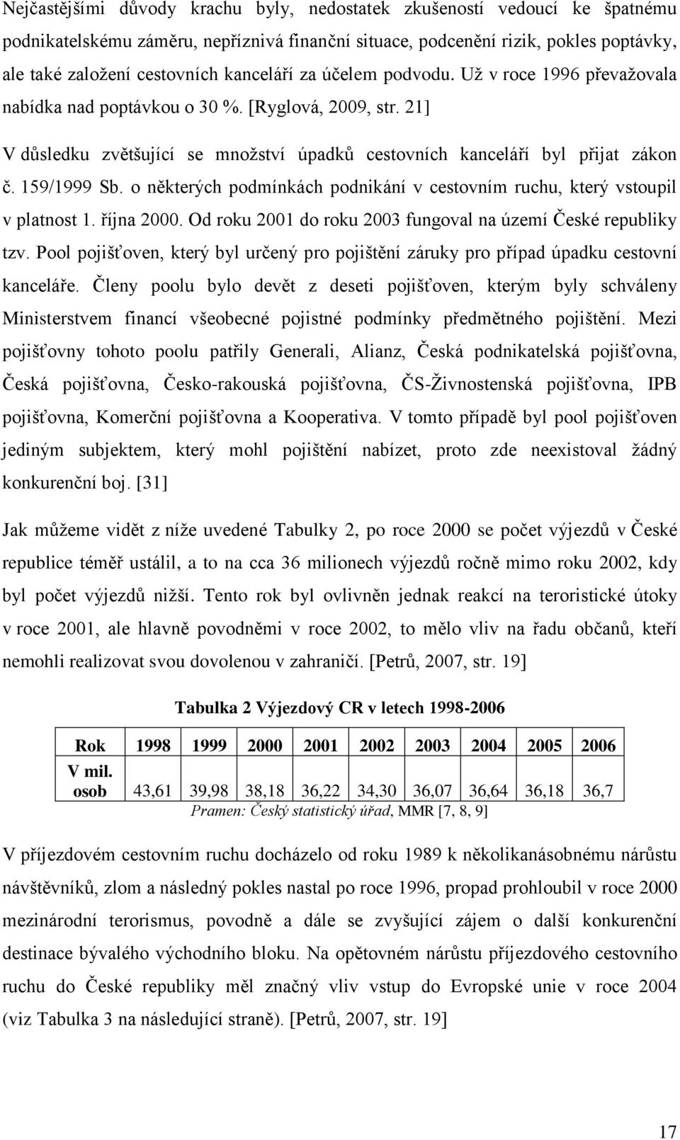159/1999 Sb. o některých podmínkách podnikání v cestovním ruchu, který vstoupil v platnost 1. října 2000. Od roku 2001 do roku 2003 fungoval na území České republiky tzv.