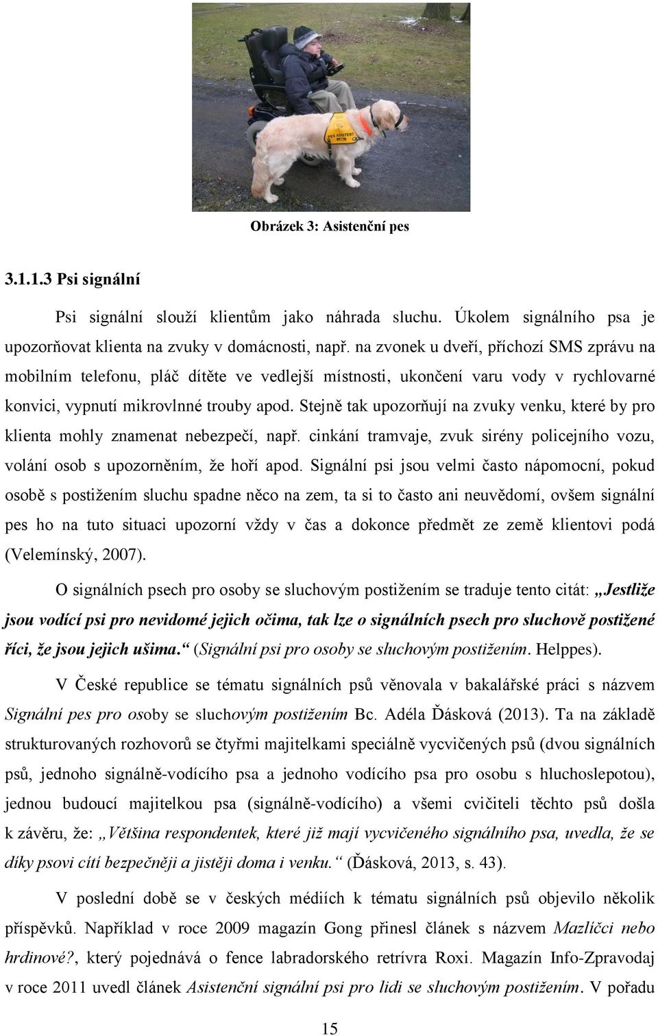 Stejně tak upozorňují na zvuky venku, které by pro klienta mohly znamenat nebezpečí, např. cinkání tramvaje, zvuk sirény policejního vozu, volání osob s upozorněním, že hoří apod.