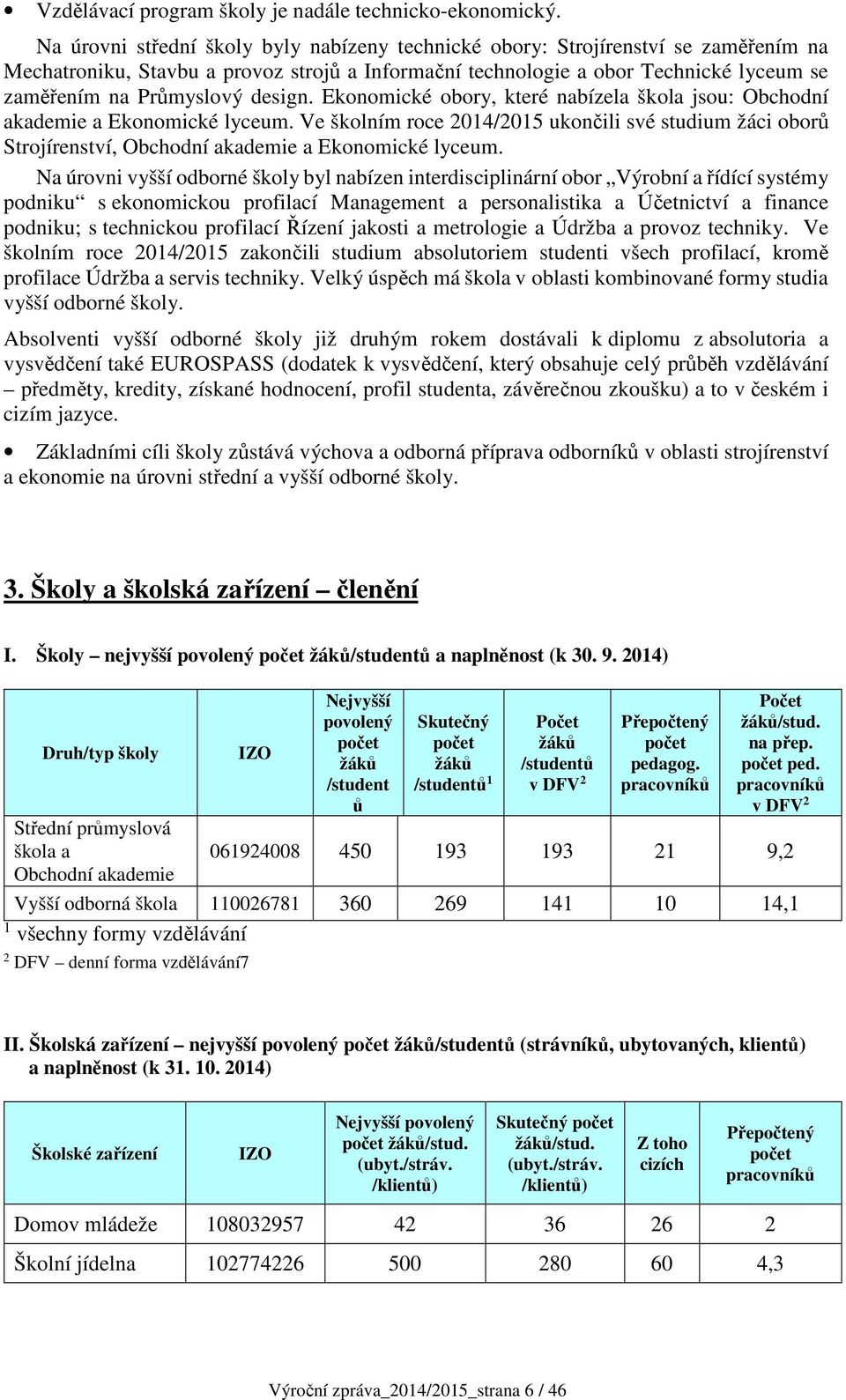 design. Ekonomické obory, které nabízela škola jsou: Obchodní akademie a Ekonomické lyceum.