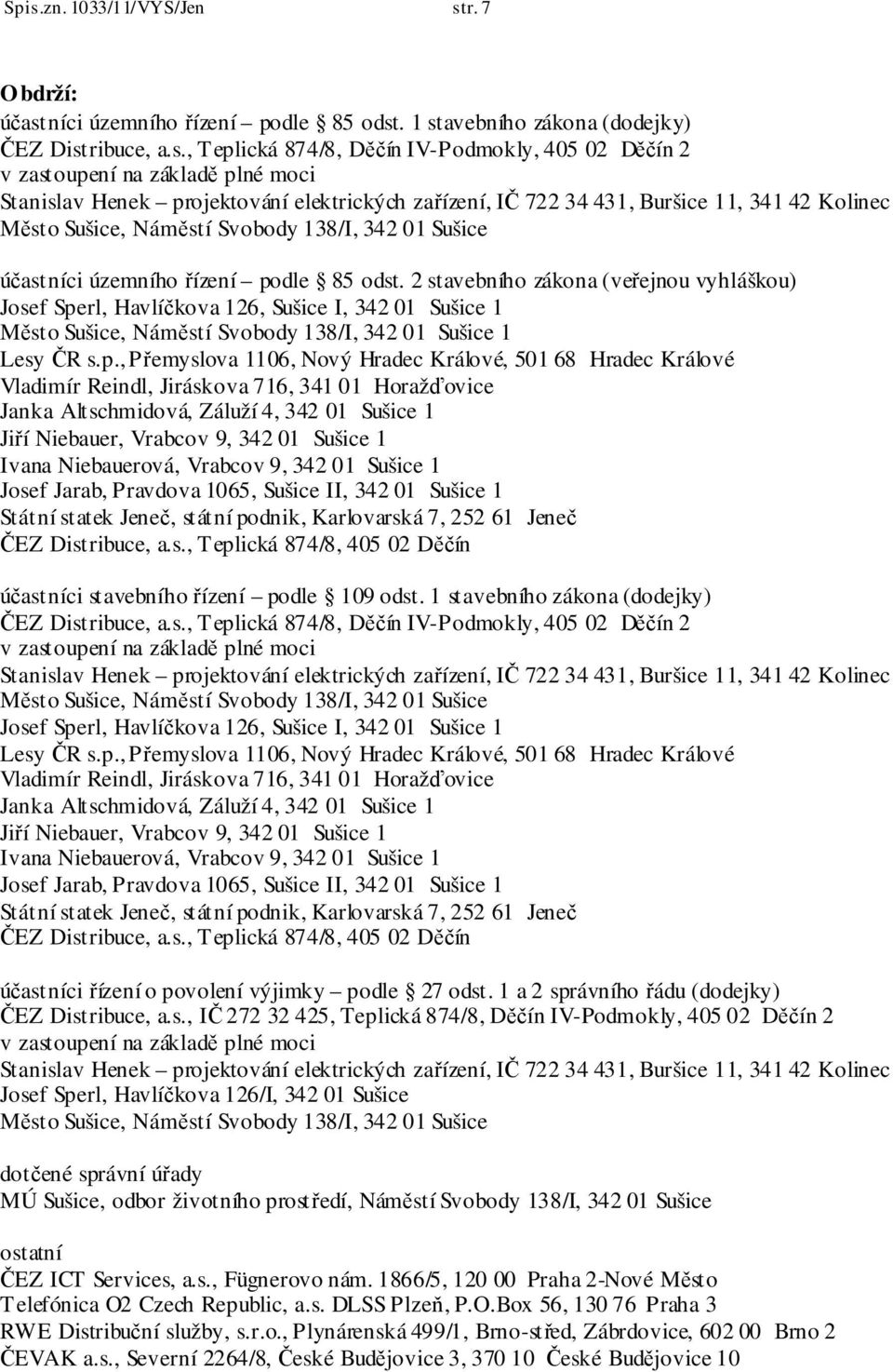 rl, Havlíčkova 126, Sušice I, 342 01 Sušice 1 1 Lesy ČR s.p.