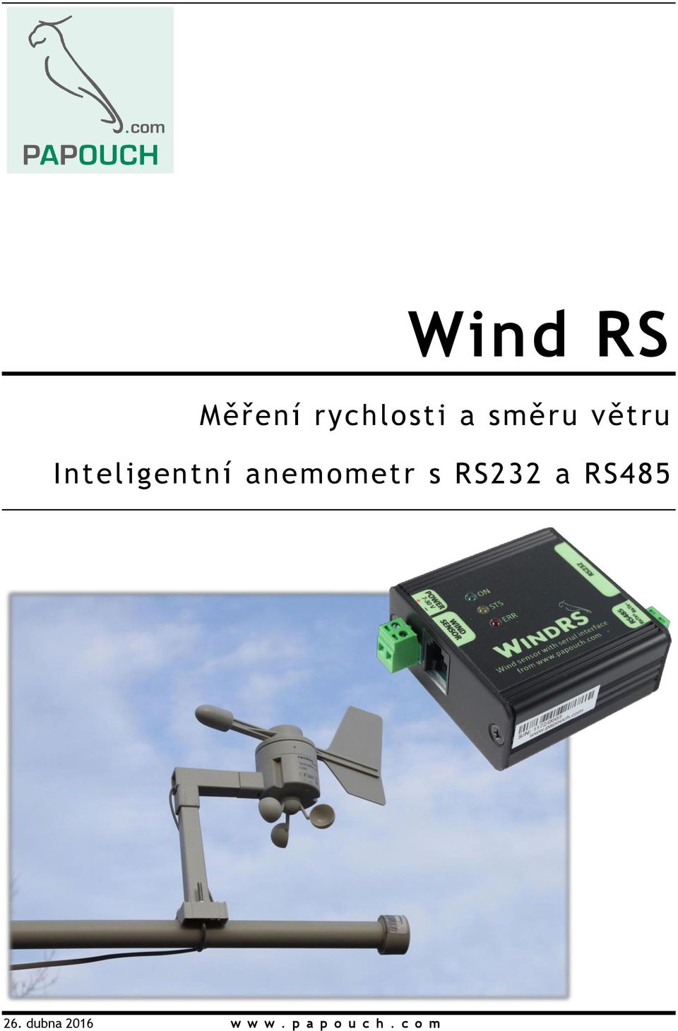 anemometr s RS232 a RS485