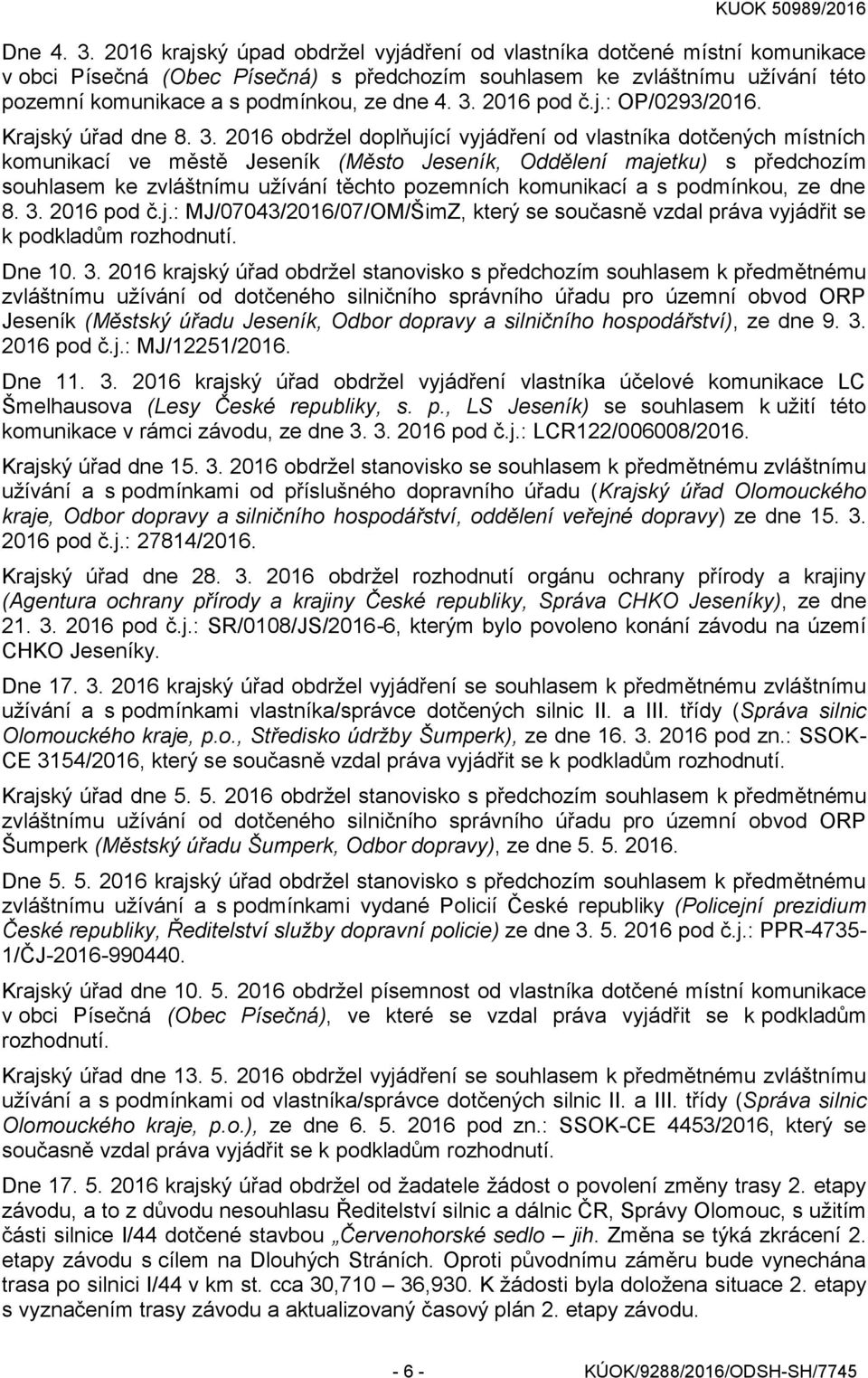 3. 2016 pod č.j.: OP/0293/2016. Krajský úřad dne 8. 3.