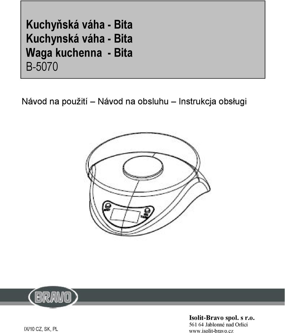 kuchenna - Bita B-5070 Návod na použití Návod na obsluhu