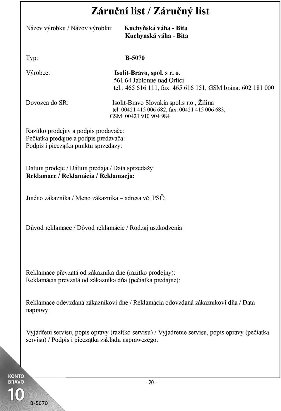 né nad Orlicí tel.: 465 616 111, fax: 465 616 151, GSM brána: 602 181 000 Dov