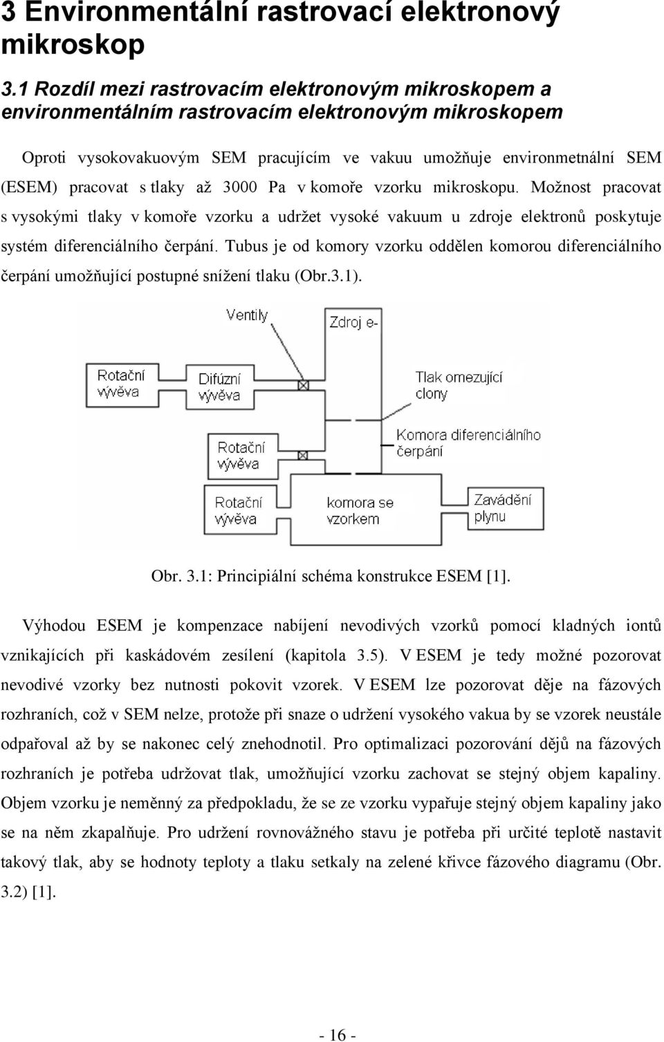 tlaky až 3000 Pa v komoře vzorku mikroskopu. Možnost pracovat s vysokými tlaky v komoře vzorku a udržet vysoké vakuum u zdroje elektronů poskytuje systém diferenciálního čerpání.