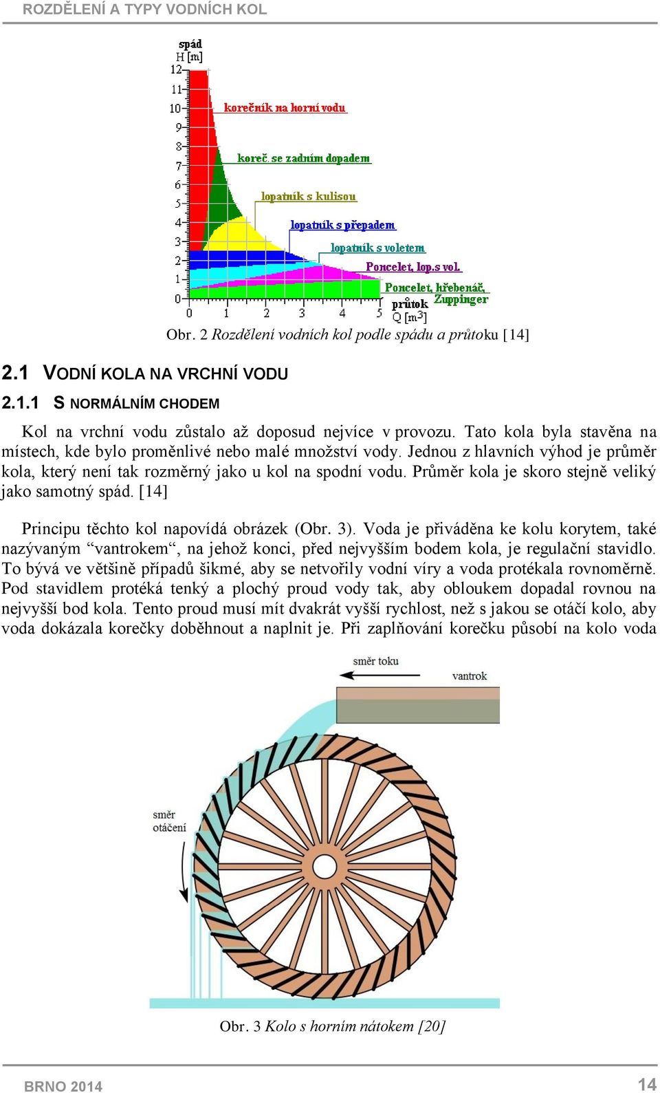 Průměr kola je skoro stejně veliký jako samotný spád. [14] Principu těchto kol napovídá obrázek (Obr. 3).