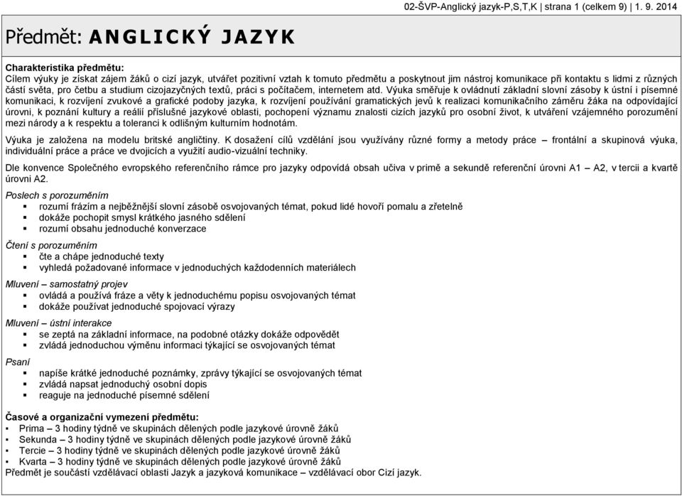 při kontaktu s lidmi z různých částí světa, pro četbu a studium cizojazyčných textů, práci s počítačem, internetem atd.