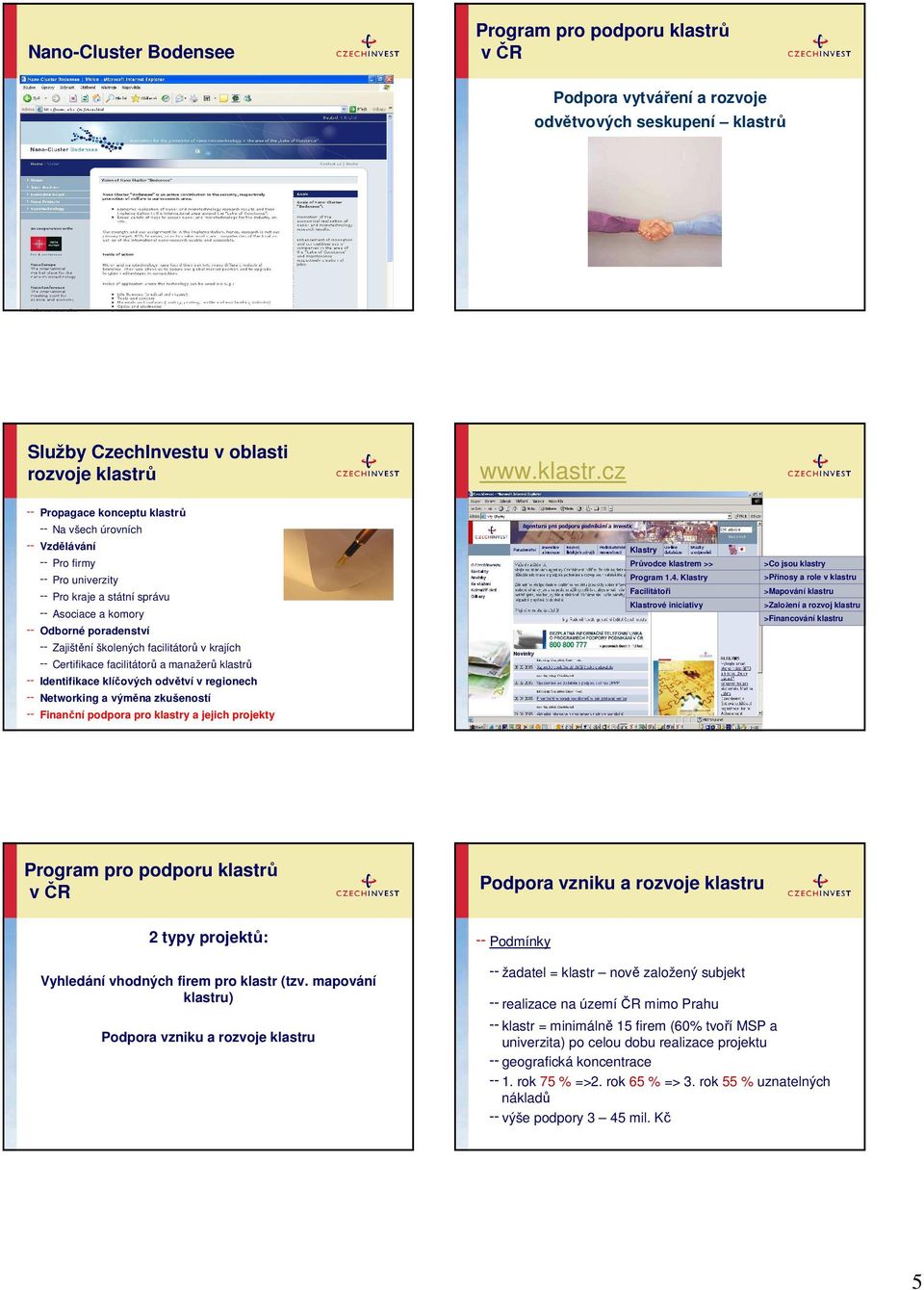 Služby Czechnvestu v oblasti rozvoje klastrů