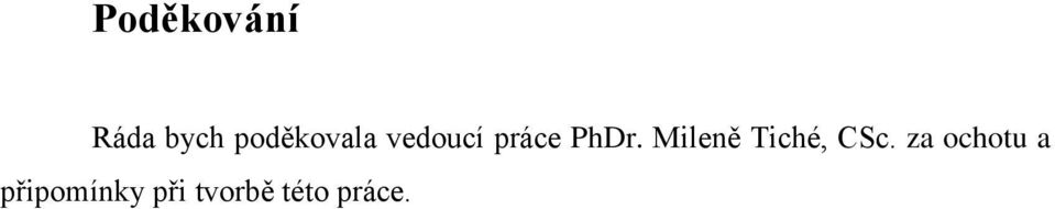 PhDr. Mileně Tiché, CSc.