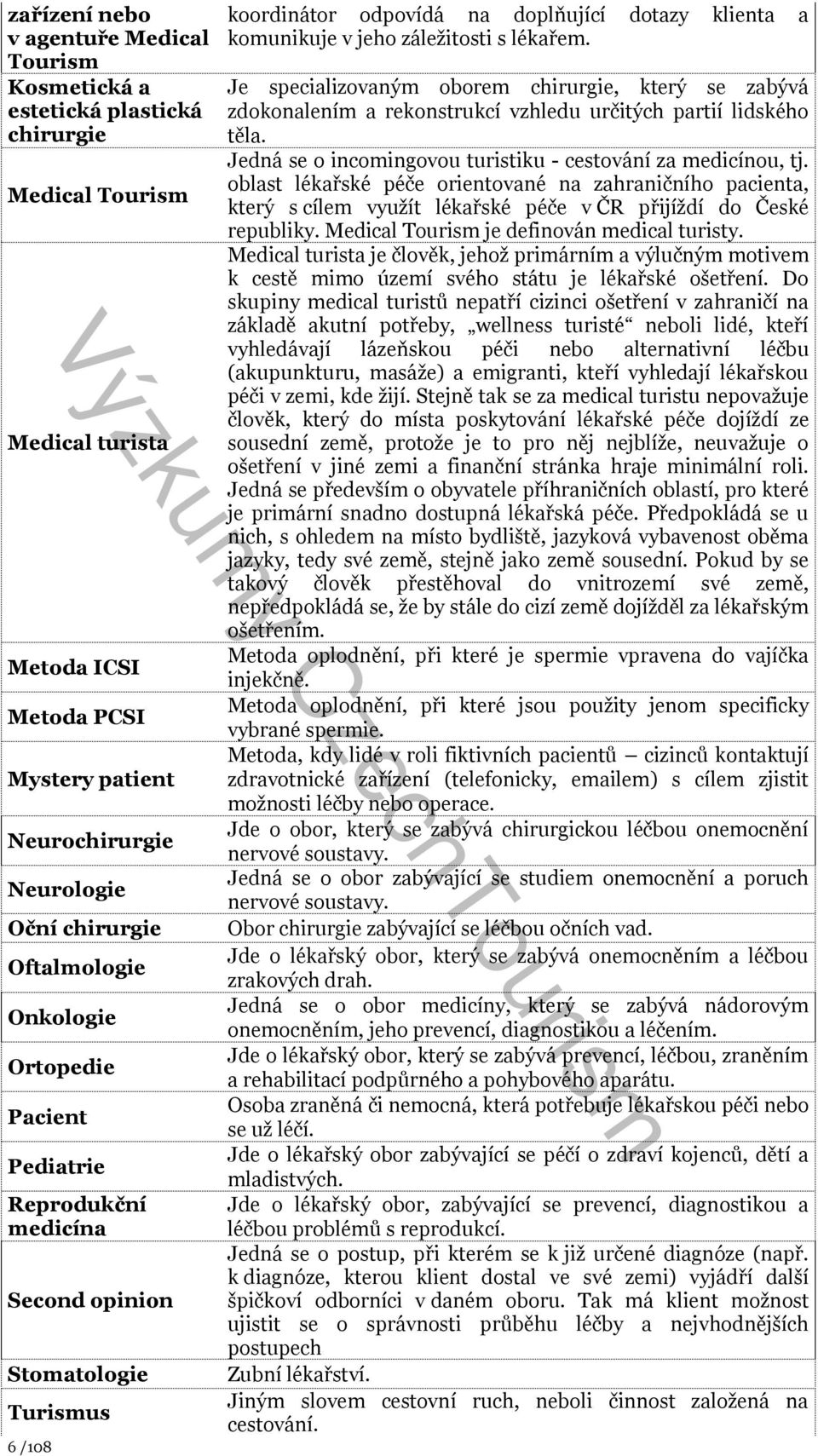 Je specializovaným oborem chirurgie, který se zabývá zdokonalením a rekonstrukcí vzhledu určitých partií lidského těla. Jedná se o incomingovou turistiku - cestování za medicínou, tj.