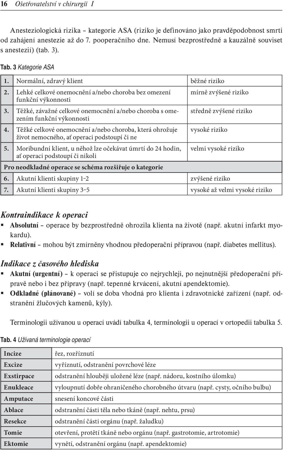 Lehké celkové onemocnění a/nebo choroba bez omezení mírně zvýšené riziko funkční výkonnosti 3. Těžké, závažné celkové onemocnění a/nebo choroba s omezením středně zvýšené riziko funkční výkonnosti 4.
