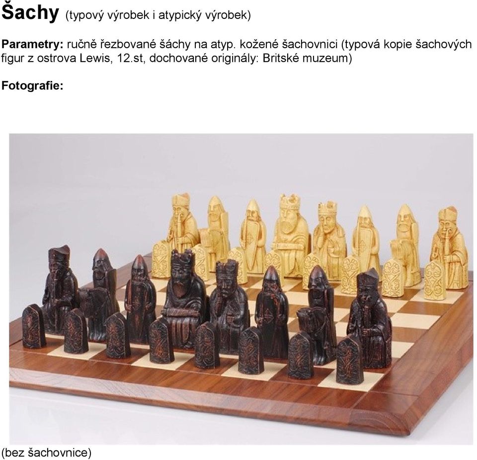 kožené šachovnici (typová kopie šachových figur z