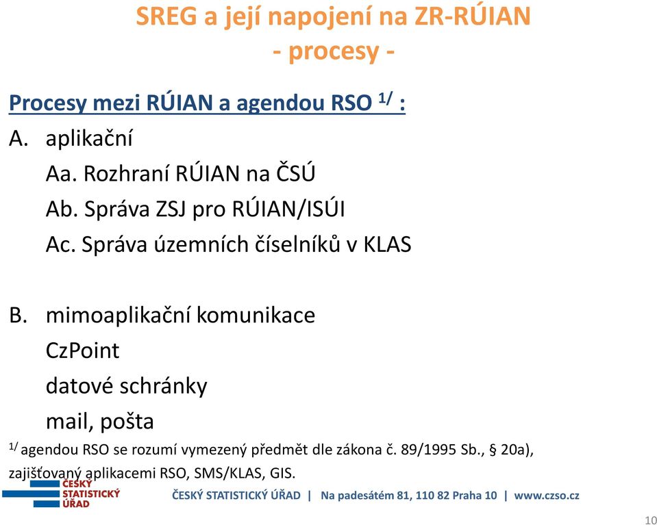 Správa územních číselníků v KLAS B.