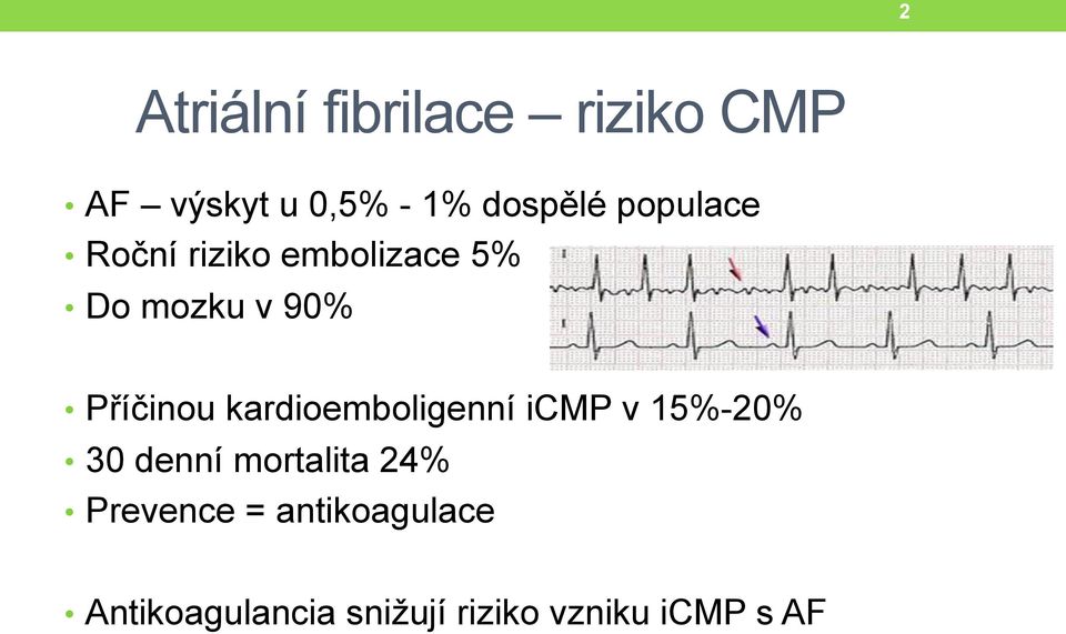 kardioemboligenní icmp v 15%-20% 30 denní mortalita 24%