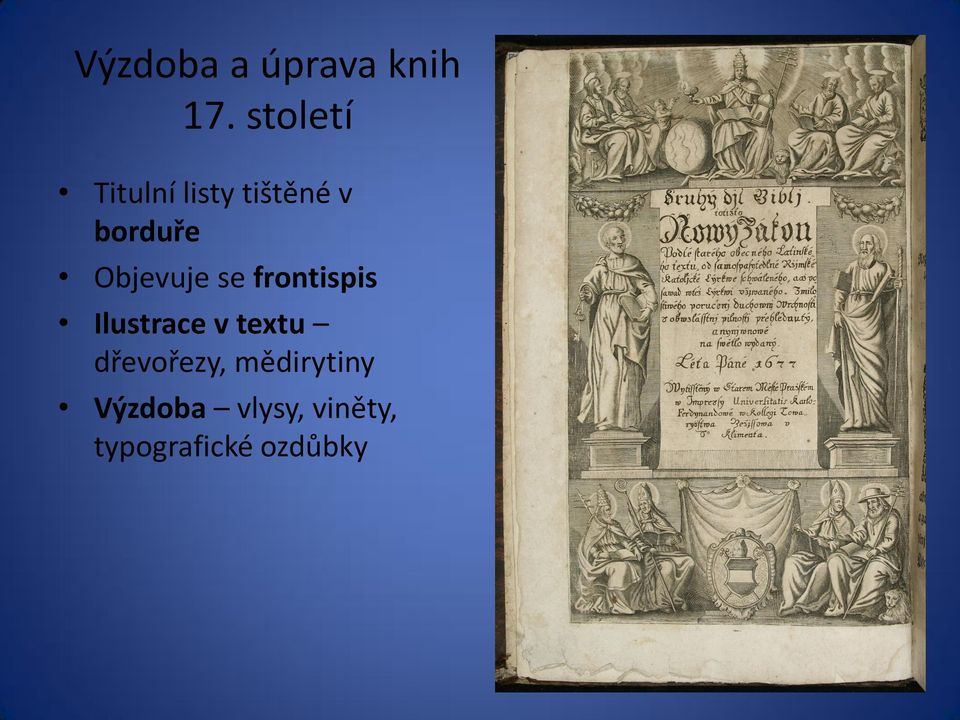 Objevuje se frontispis Ilustrace v textu
