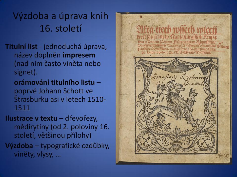 viněta nebo signet).