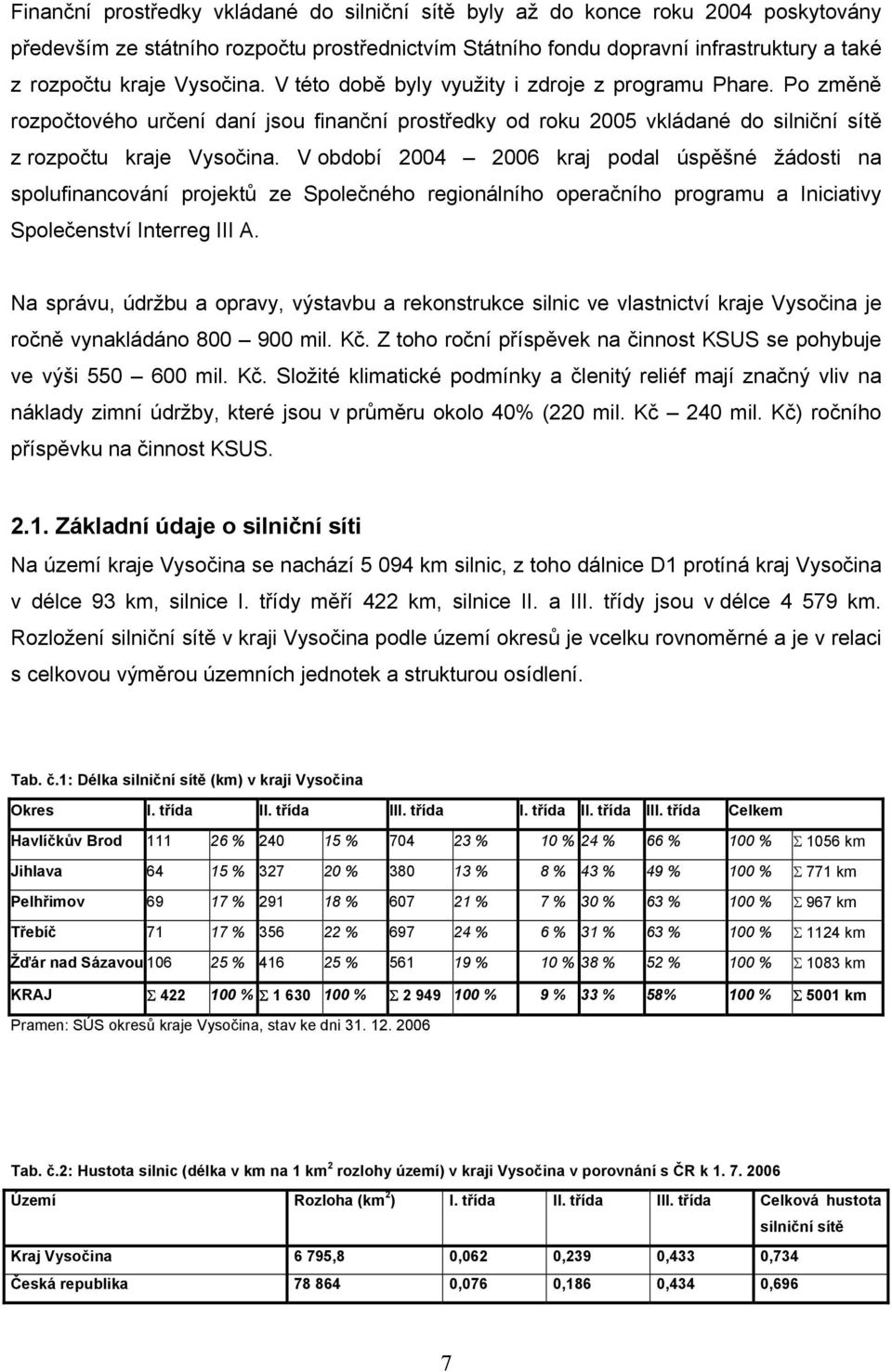 V období 2004 2006 kraj podal úspěšné žádosti na spolufinancování projektů ze Společného regionálního operačního programu a Iniciativy Společenství Interreg III A.