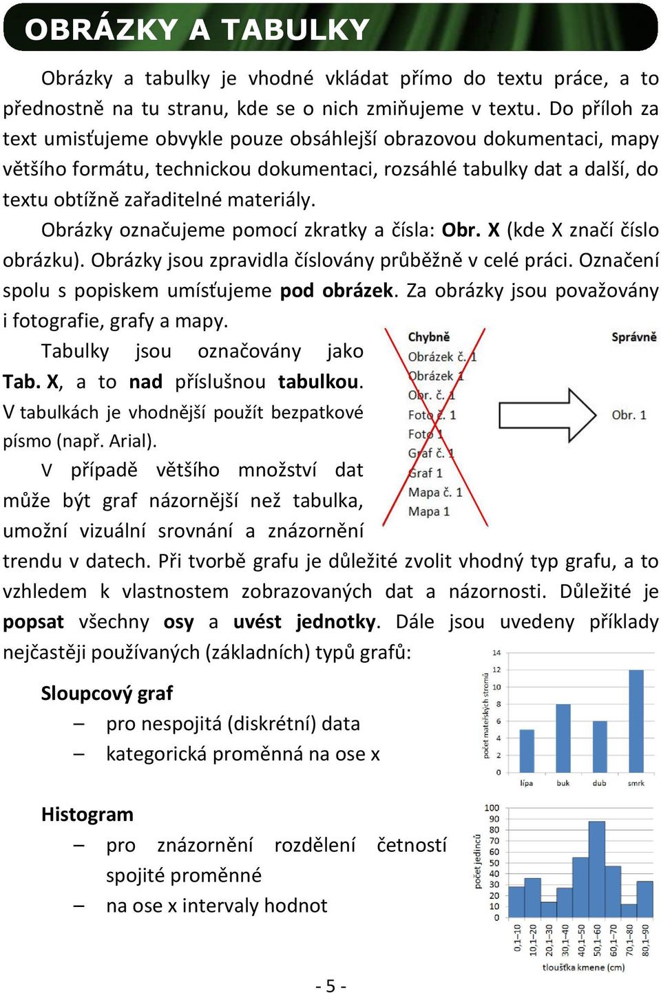 Obrázky označujeme pomocí zkratky a čísla: Obr. X (kde X značí číslo obrázku). Obrázky jsou zpravidla číslovány průběžně v celé práci. Označení spolu s popiskem umísťujeme pod obrázek.