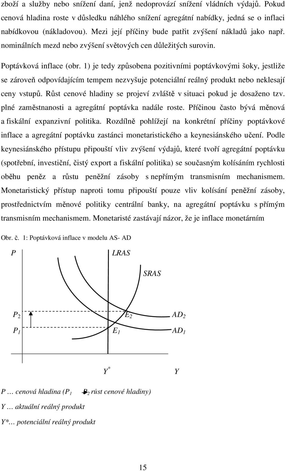 1) je tedy způsobena pozitivními poptávkovými šoky, jestliže se zároveň odpovídajícím tempem nezvyšuje potenciální reálný produkt nebo neklesají ceny vstupů.
