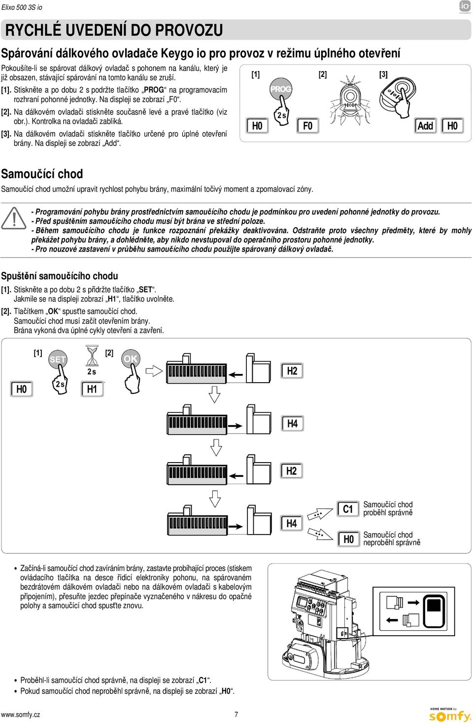 Na dálkovém ovladači stiskněte současně levé a pravé tlačítko (viz obr.). Kontrolka na ovladači zabliká. [3]. Na dálkovém ovladači stiskněte tlačítko určené pro úplné otevření brány.