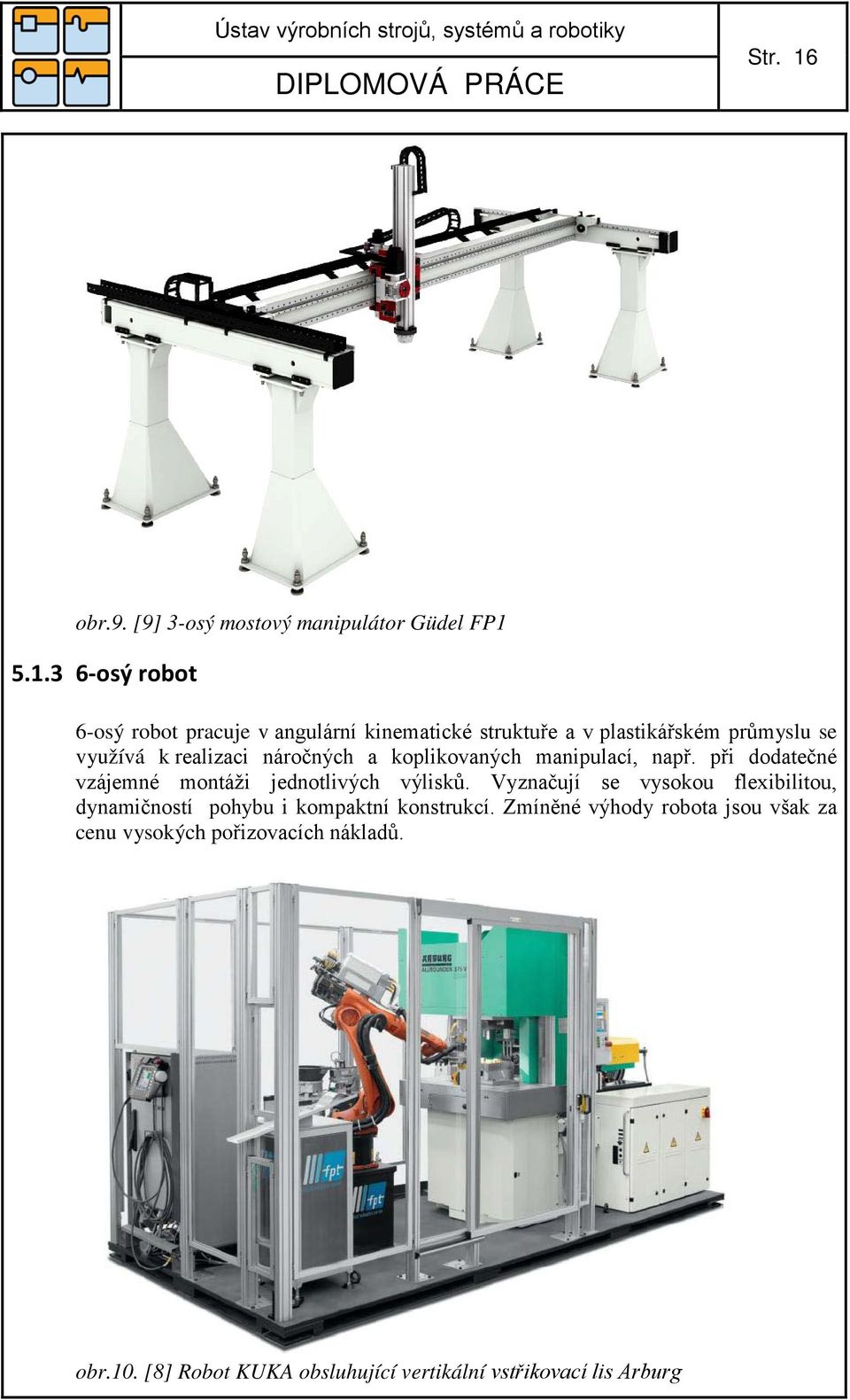 5.1.3 6-osý robot 6-osý robot pracuje v angulární kinematické struktuře a v plastikářském průmyslu se využívá k realizaci