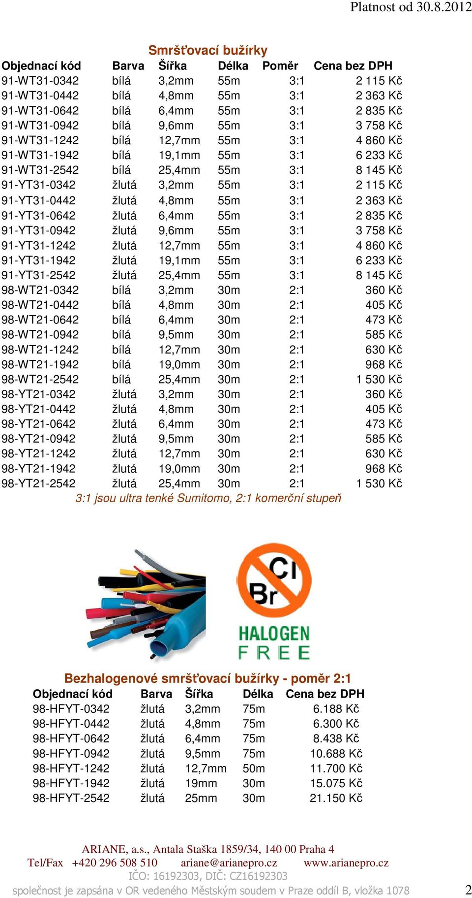 2 115 Kč 91-YT31-0442 žlutá 4,8mm 55m 3:1 2 363 Kč 91-YT31-0642 žlutá 6,4mm 55m 3:1 2 835 Kč 91-YT31-0942 žlutá 9,6mm 55m 3:1 3 758 Kč 91-YT31-1242 žlutá 12,7mm 55m 3:1 4 860 Kč 91-YT31-1942 žlutá