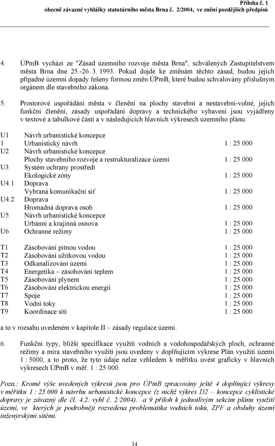 Prostorové uspořádání města v členění na plochy stavební a nestavební-volné, jejich funkční členění, zásady uspořádání dopravy a technického vybavení jsou vyjádřeny v textové a tabulkové části a v