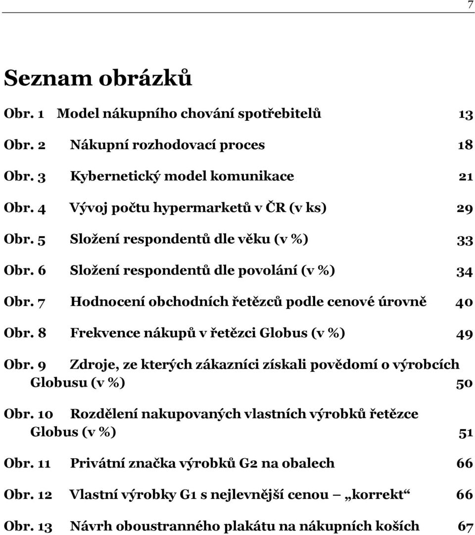 7 Hodnocení obchodních řetězců podle cenové úrovně 40 Obr. 8 Frekvence nákupů v řetězci Globus (v %) 49 Obr.