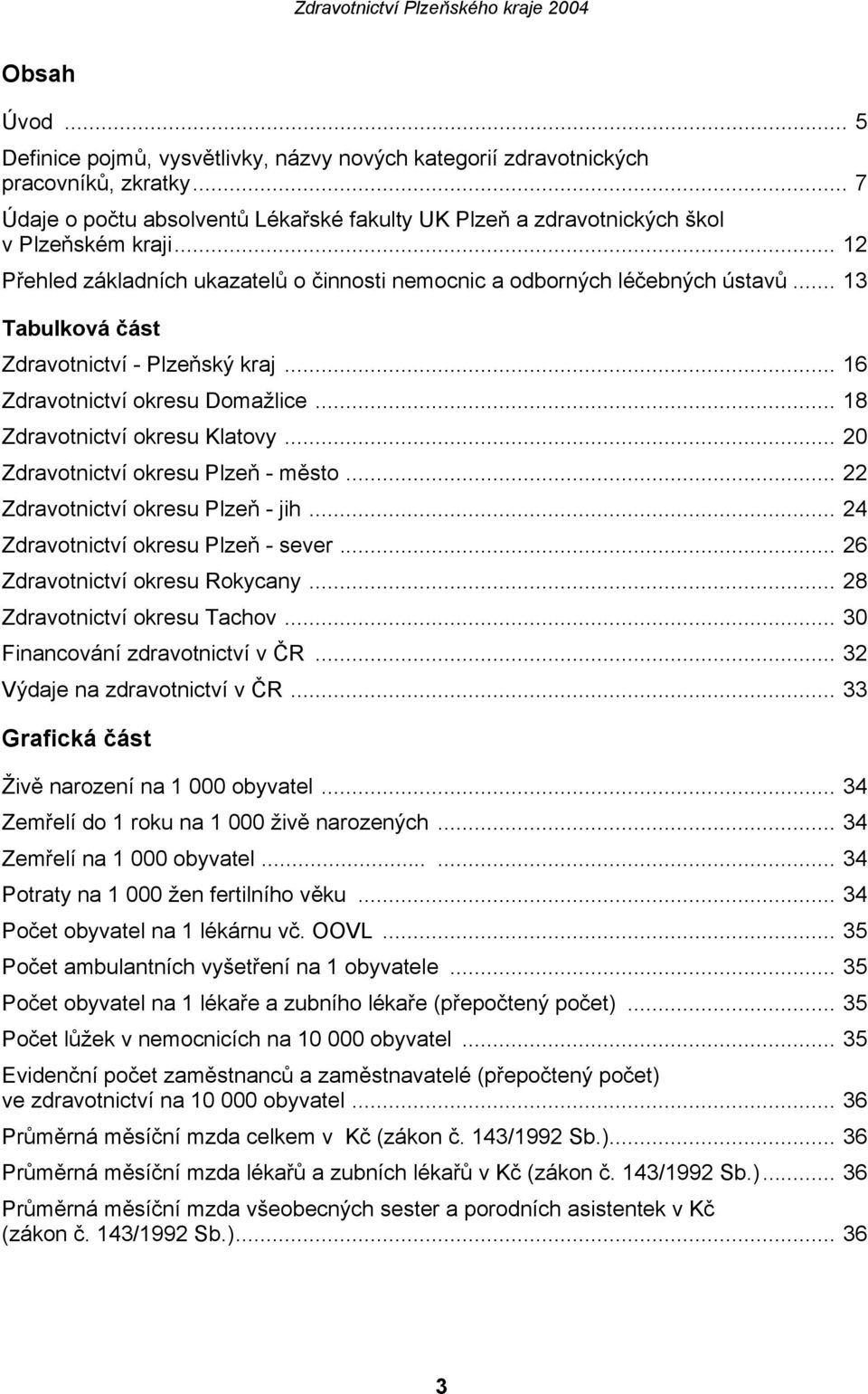 .. 18 Zdravotnictví okresu Klatovy... 20 Zdravotnictví okresu Plzeň - město... 22 Zdravotnictví okresu Plzeň - jih... 24 Zdravotnictví okresu Plzeň - sever... 26 Zdravotnictví okresu Rokycany.