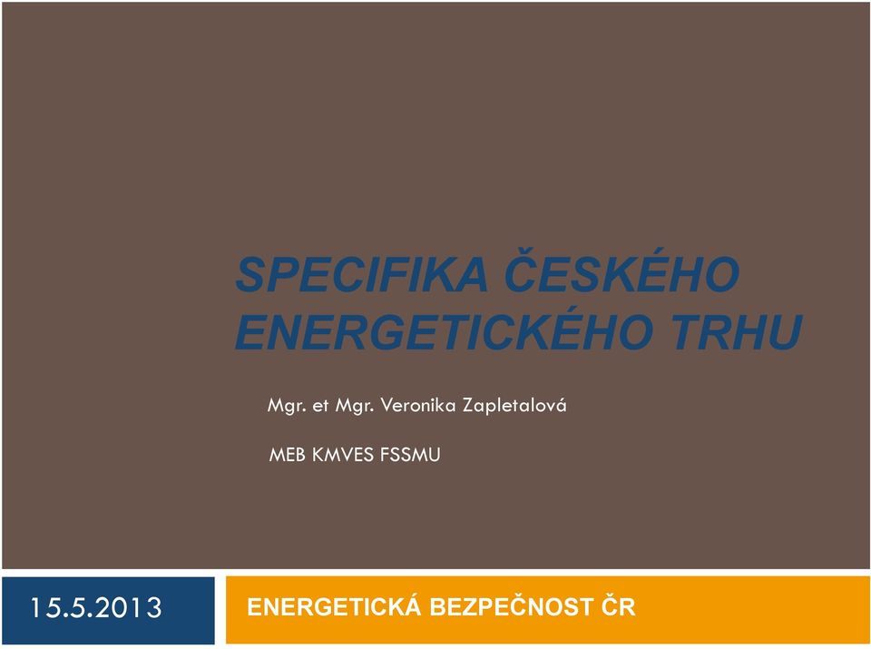 Veronika Zapletalová MEB KMVES