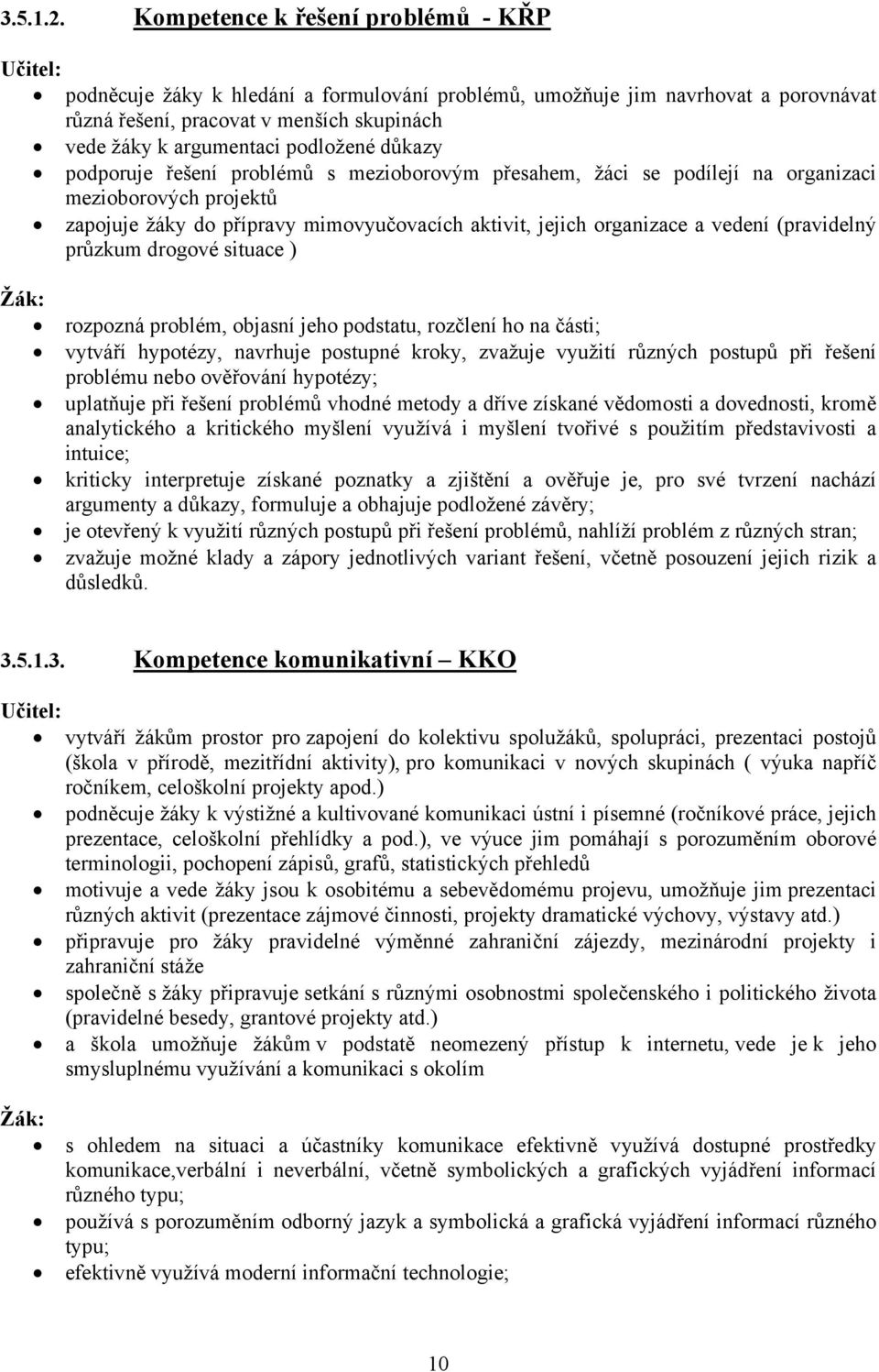 podložené důkazy podporuje řešení problémů s mezioborovým přesahem, žáci se podílejí na organizaci mezioborových projektů zapojuje žáky do přípravy mimovyučovacích aktivit, jejich organizace a vedení