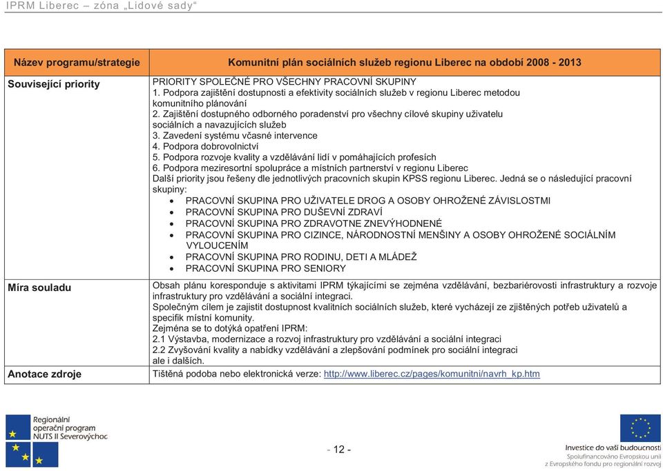 Zajišt ní dostupného odborného poradenství pro všechny cílové skupiny uživatelu sociálních a navazujících služeb 3. Zavedení systému v asné intervence 4. Podpora dobrovolnictví 5.
