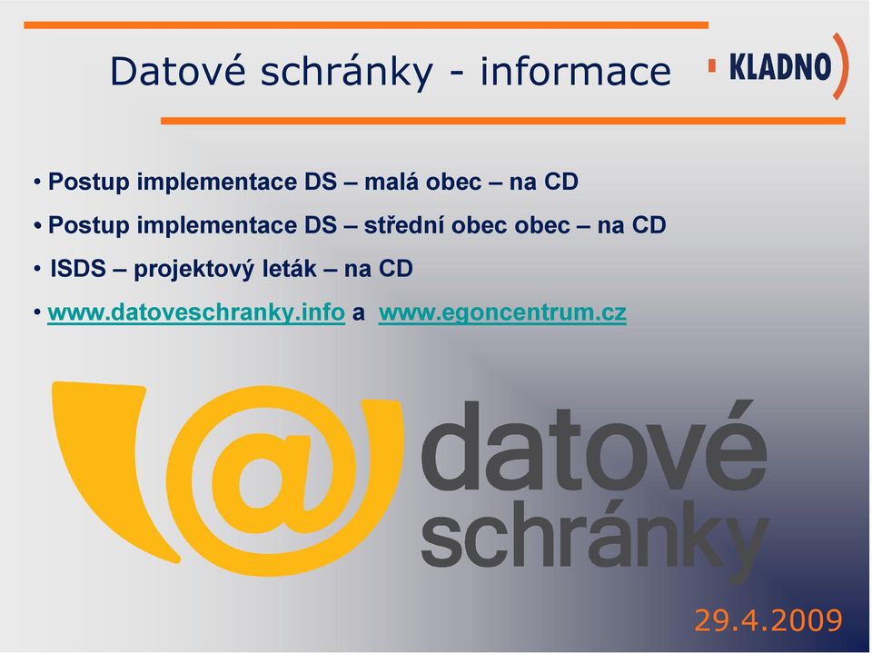 implementace DS střední obec obec na CD ISDS