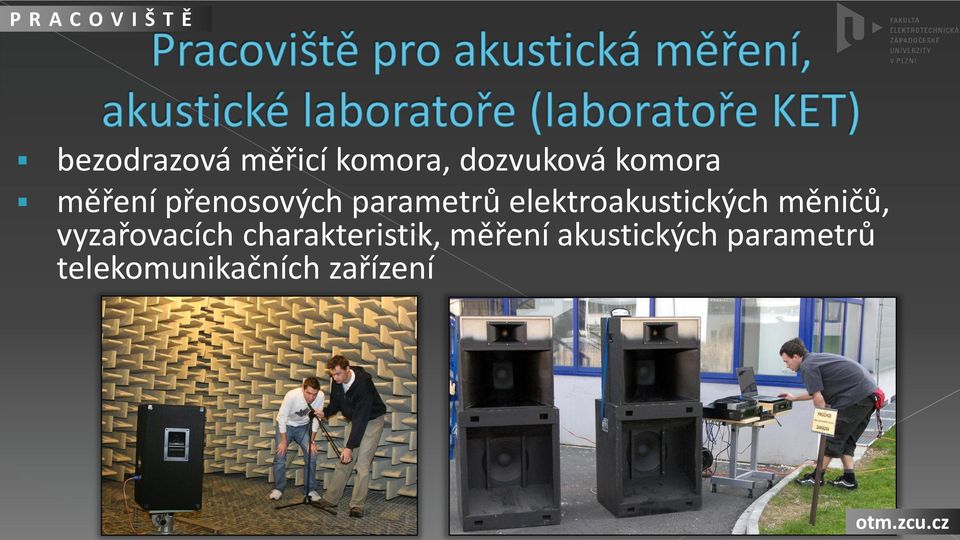 elektroakustických měničů, vyzařovacích