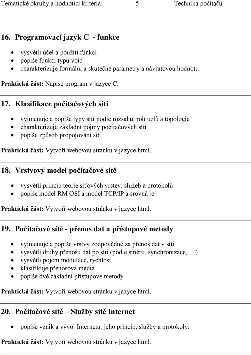 Klasifikace počítačových sítí vyjmenuje a popíše typy sítí podle rozsahu, rolí uzlů a topologie charakterizuje základní pojmy počítačových sítí popíše způsob propojování sítí. 18.