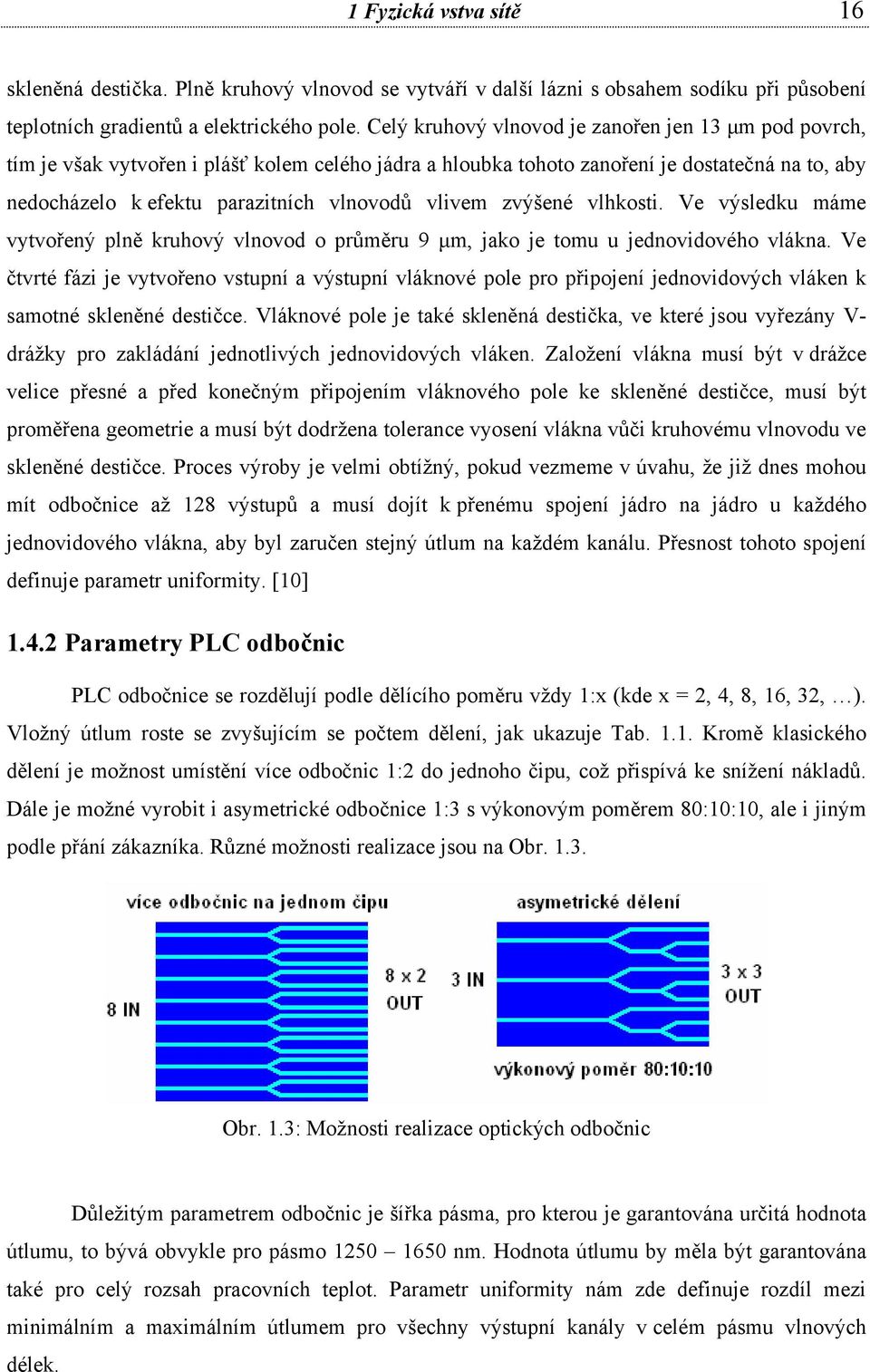 vlivem zvýšené vlhkosti. Ve výsledku máme vytvořený plně kruhový vlnovod o průměru 9 μm, jako je tomu u jednovidového vlákna.