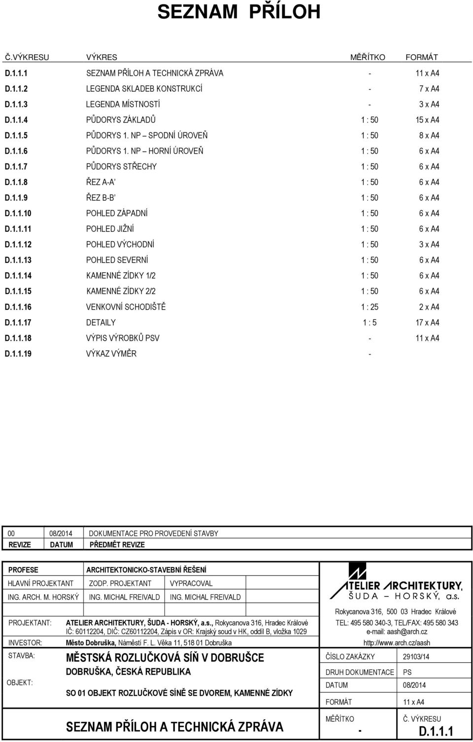 1.1.11 POHLED JIŽNÍ 1 : 50 6 x A4 D.1.1.12 POHLED VÝCHODNÍ 1 : 50 3 x A4 D.1.1.13 POHLED SEVERNÍ 1 : 50 6 x A4 D.1.1.14 KAMENNÉ ZÍDKY 1/2 1 : 50 6 x A4 D.1.1.15 KAMENNÉ ZÍDKY 2/2 1 : 50 6 x A4 D.1.1.16 VENKOVNÍ SCHODIŠTĚ 1 : 25 2 x A4 D.