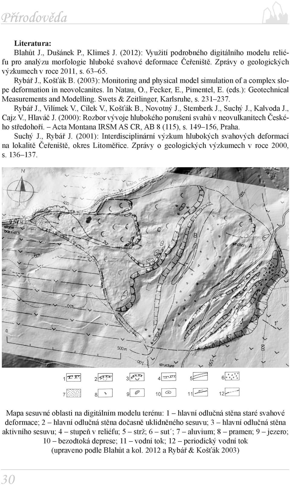 , Pimentel, E. (eds.): Geotechnical Measurements and Modelling. Swets & Zeitlinger, Karlsruhe, s. 231 237. Rybář J., Vilímek V., Cílek V., Košťák B., Novotný J., Stemberk J., Suchý J., Kalvoda J.