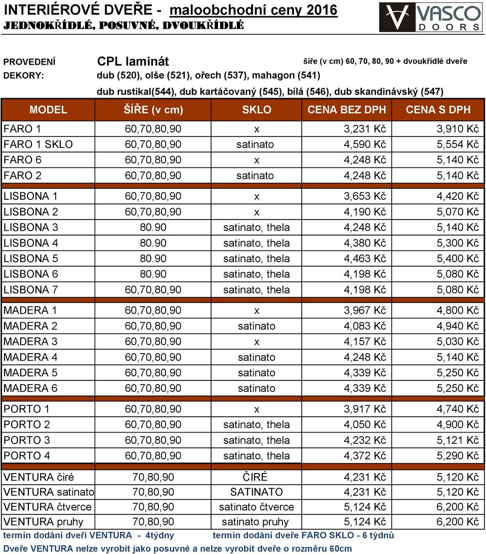 5,140 Kč FARO 2 60,70,80,90 satinato 4,248 Kč 5,140 Kč LISBONA 1 60,70,80,90 x 3,653 Kč 4,420 Kč LISBONA 2 60,70,80,90 x 4,190 Kč 5,070 Kč LISBONA 3 80.