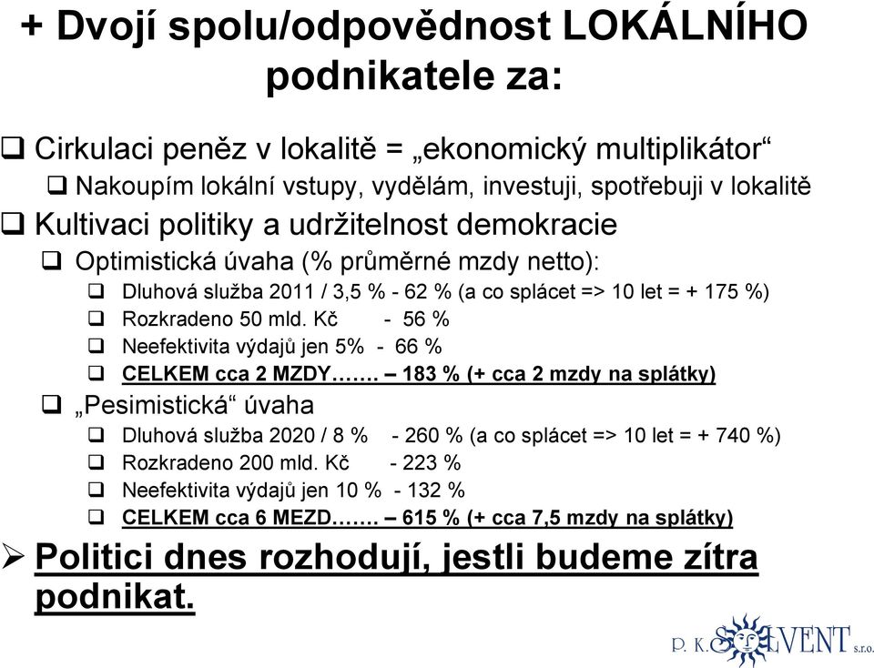 Kč - 56 % Neefektivita výdajů jen 5% - 66 % CELKEM cca 2 MZDY.