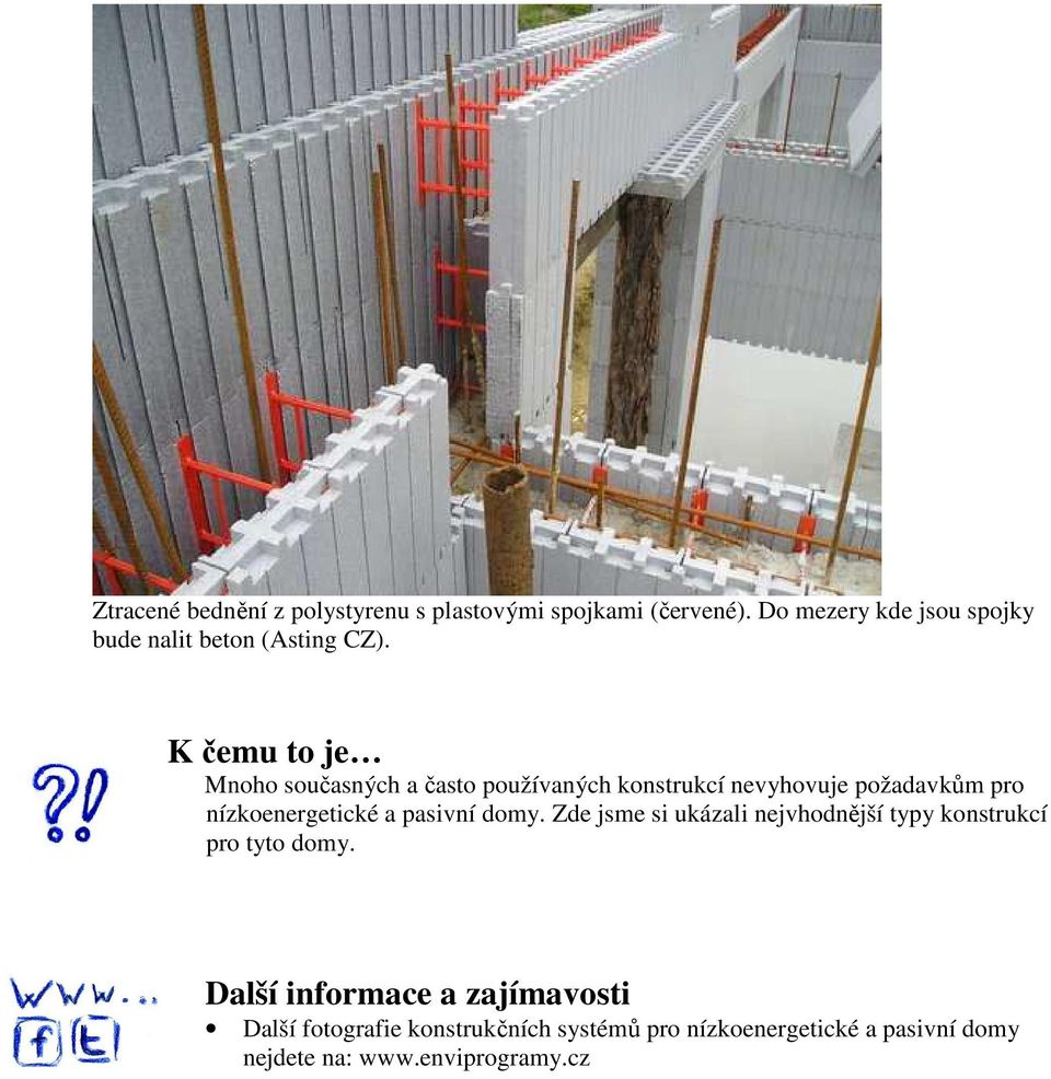 K čemu to je Mnoho současných a často používaných konstrukcí nevyhovuje požadavkům pro nízkoenergetické a