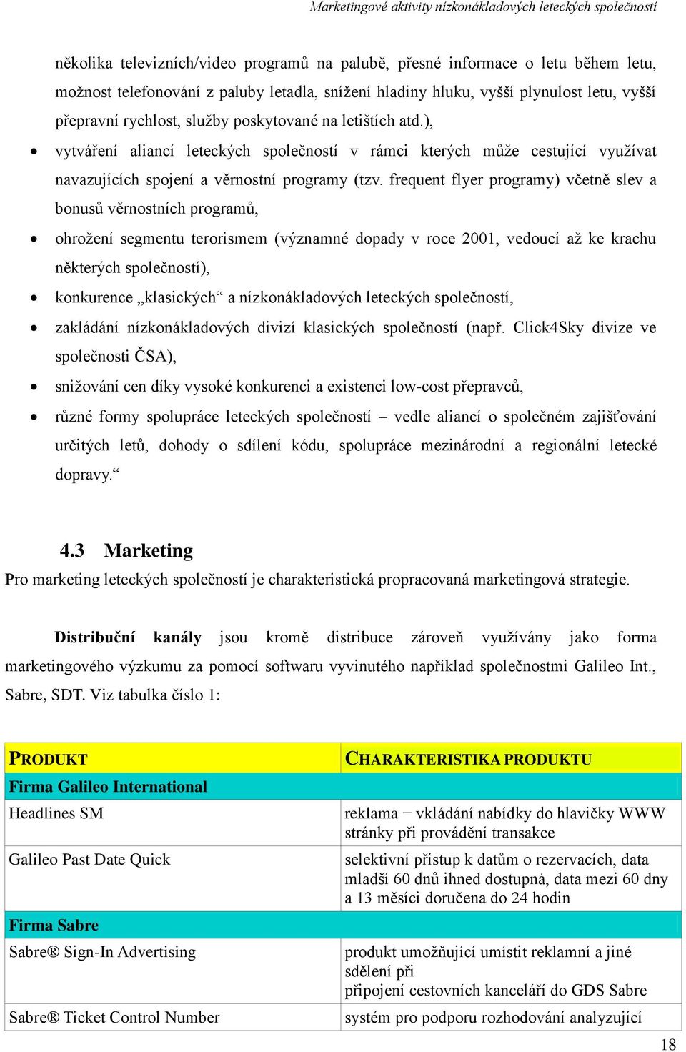 frequent flyer programy) včetně slev a bonusů věrnostních programů, ohroţení segmentu terorismem (významné dopady v roce 2001, vedoucí aţ ke krachu některých společností), konkurence klasických a