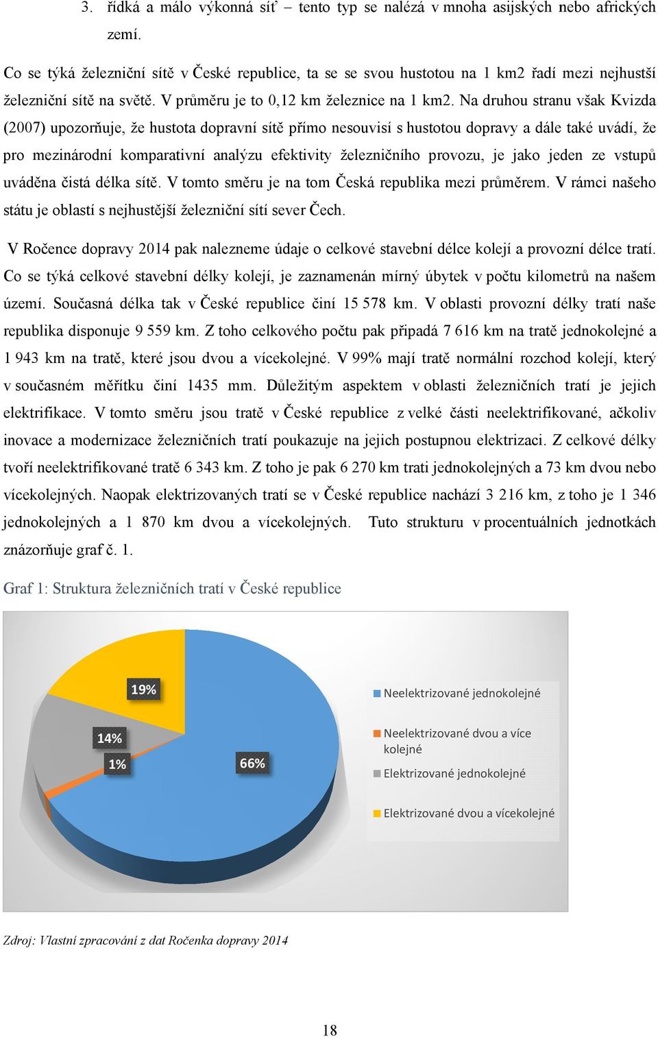 Na druhou stranu však Kvizda (2007) upozorňuje, že hustota dopravní sítě přímo nesouvisí s hustotou dopravy a dále také uvádí, že pro mezinárodní komparativní analýzu efektivity železničního provozu,