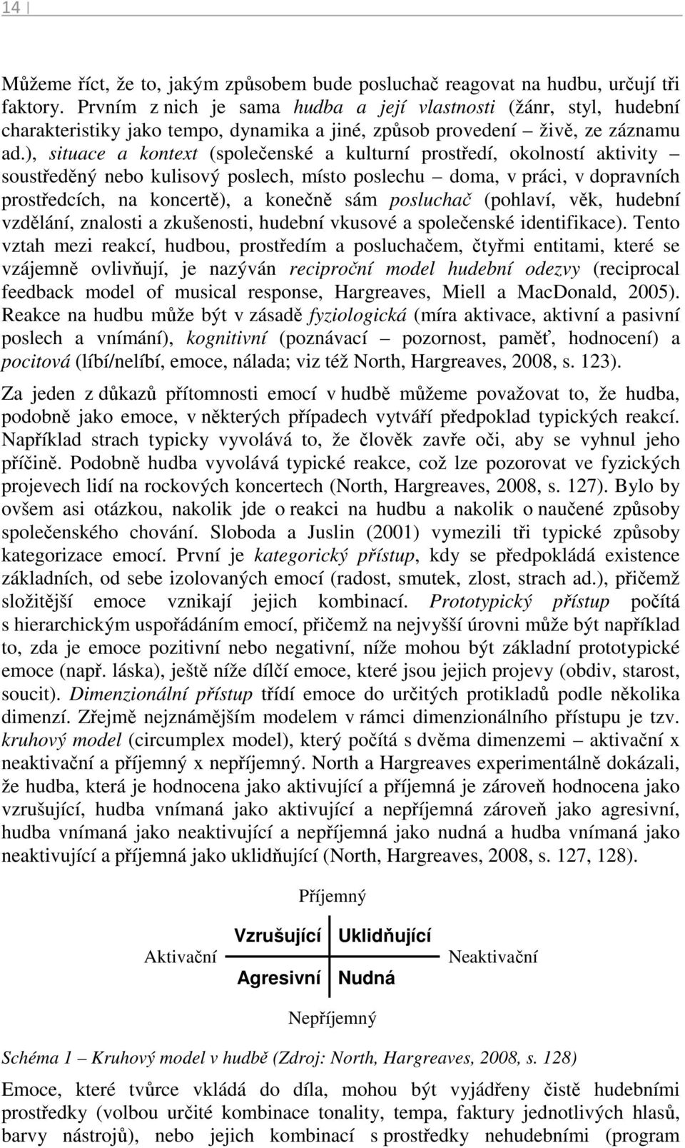 ), situace a kontext (společenské a kulturní prostředí, okolností aktivity soustředěný nebo kulisový poslech, místo poslechu doma, v práci, v dopravních prostředcích, na koncertě), a konečně sám
