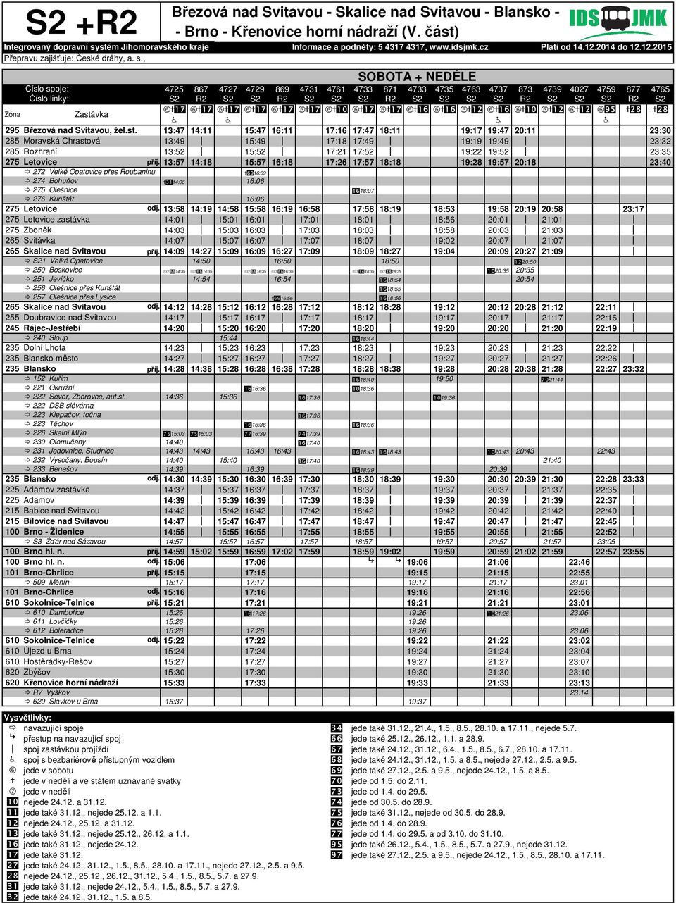 6 + 7 ba bb bc bd bg bh ch ci db dc S2 +R2 zastávka město zastávka S3 Žďár nad Sázavou 509 Měnín 610 Dambořice 611 Lovčičky 612 Boleradice R7 Vyškov 620 Slavkov u Brna +gj16:09 +db14:06 16:06 bg18:07