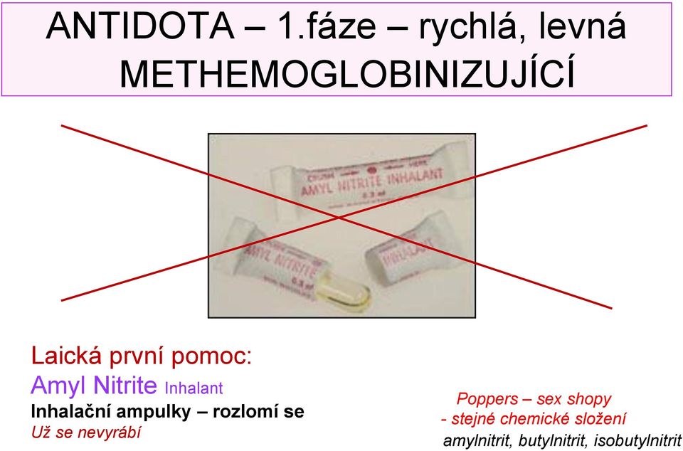 pomoc: Amyl Nitrite Inhalant Inhalační ampulky rozlomí