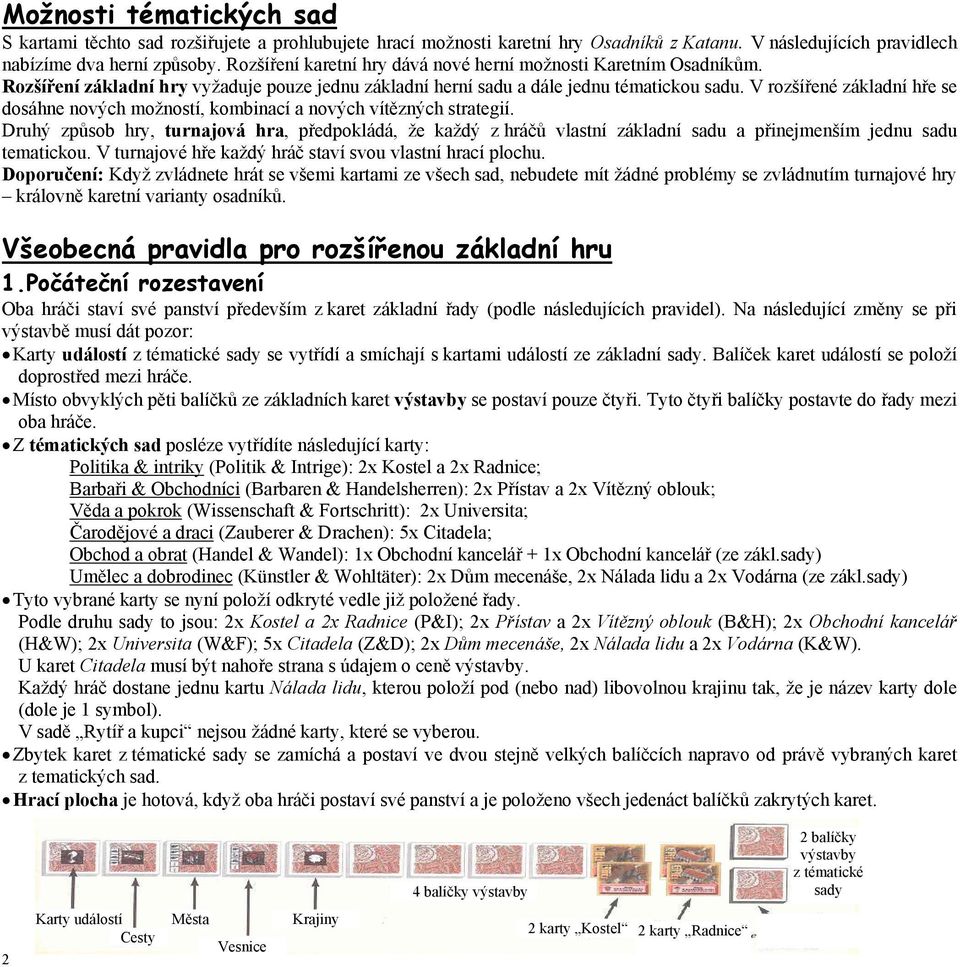 V rozšířené základní hře se dosáhne nových možností, kombinací a nových vítězných strategií.