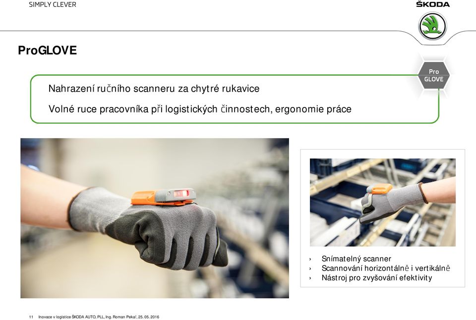 činnostech, ergonomie práce Snímatelný scanner