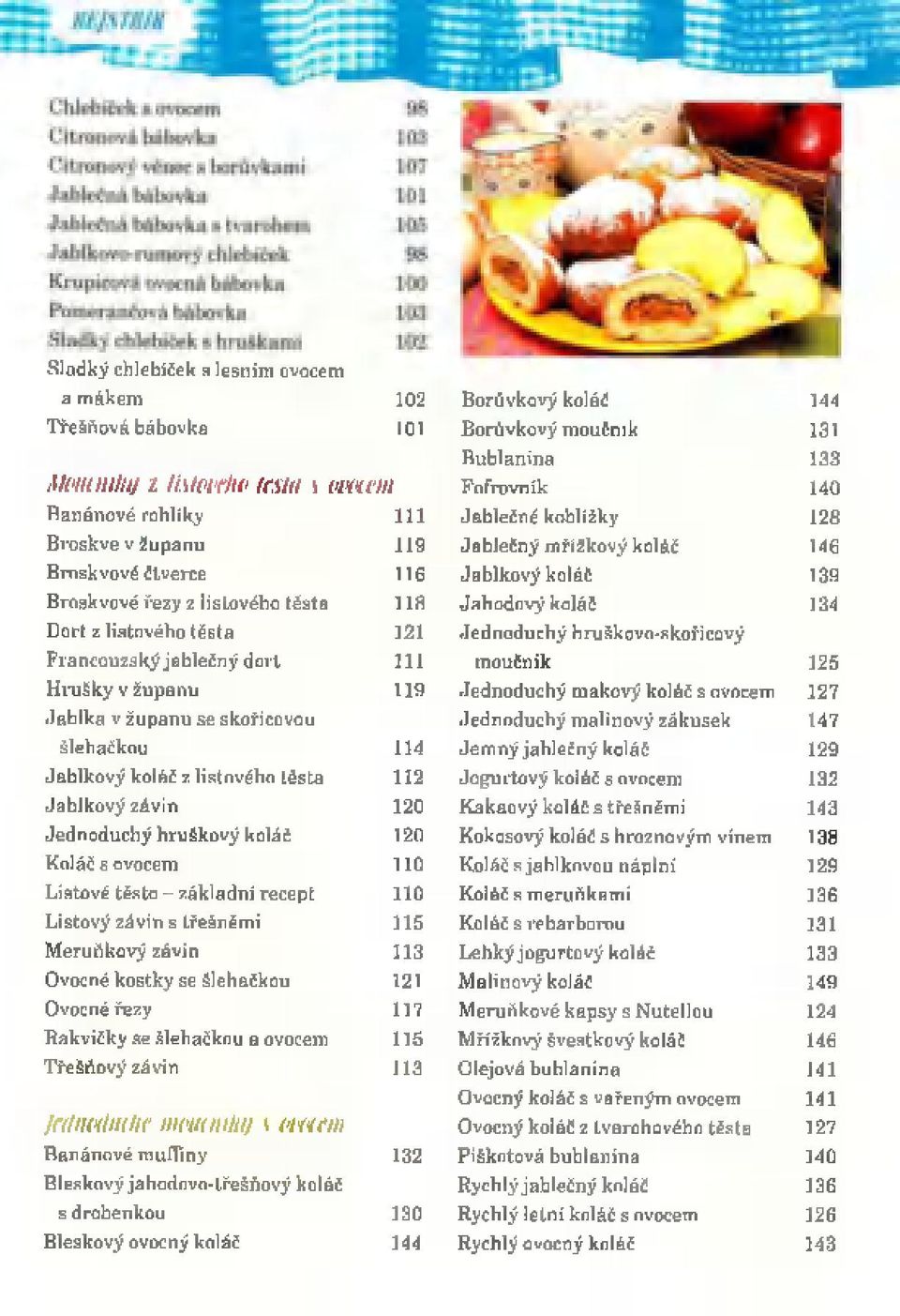 tě sta 121 Jednoduchý hruškovo-skořicový Francouzský jablečný do rt 111 m oučník 125 H rušky v županu 119 Jednoduchý makový koláč s ovocem 127 Ja b lk a v žup anu se skořicovou Jednoduchý m alinový