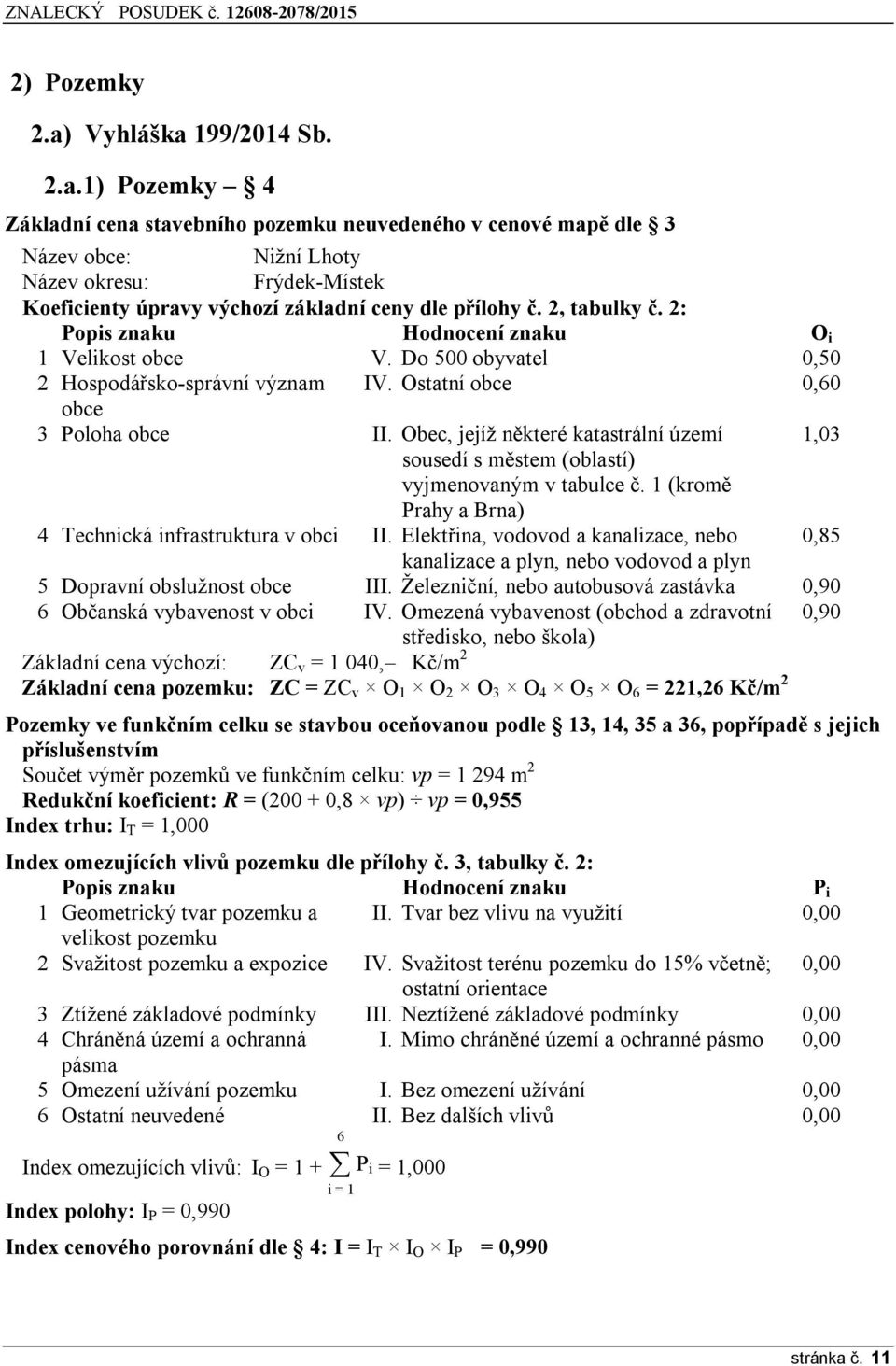 Obec, jejíž některé katastrální území 1,03 sousedí s městem (oblastí) vyjmenovaným v tabulce č. 1 (kromě Prahy a Brna) 4 Technická infrastruktura v obci II.